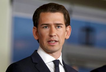 Foreign Minister and leader of the Austrian People's Party, OEVP, Sebastian Kurz talks during a joint news conference after forming a new coalition government in Vienna, Austria, Saturday, Dec. 16, 2017. (AP Photo/Ronald Zak)