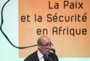 French Defence Minister Jean-Yves Le Drian addresses the 3rd Dakar International Forum on Peace and Security in Africa in Dakar on December 5, 2016. Various heads of states and security specialists are attending the forum. / AFP / STRINGER (Photo credit should read STRINGER/AFP/Getty Images)