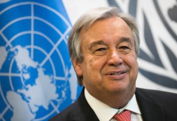 NEW YORK, NY - OCTOBER 13: Newly-elected United Nations Secretary General-designate Antonio Guterres looks on a photo opportunity at the United Nations (UN) headquarters October 13, 2016 in New York City. Guterres, a former prime minister of Portugal, will replace outgoing secretary general Ban Ki-moon starting in January 2017. (Photo by Drew Angerer/Getty Images)