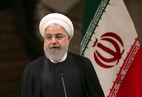 epa07644099 Iranian President Hassan Rouhani and Japanese Prime Minister Shinzo Abe (unseen) during a joint press conference at Saad Abad Palace in Tehran, Iran, 12 June 2019. Abe is visiting Tehran to hold discussions with the aim of lowering tensions and contributing to peace and stability in the region. EPA/ABEDIN TAHERKENAREH