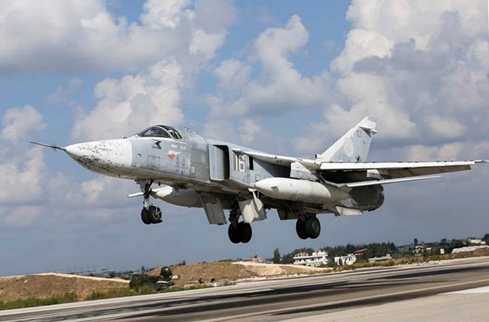 Su 24M jet taking off from the Hmeymim airbase TASS