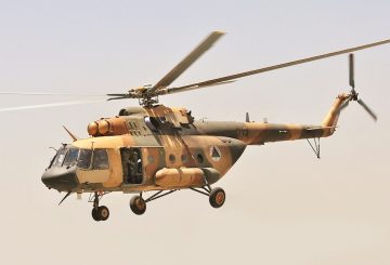 Staff Sgt. Todd Pouliot An Afghan Mi-17 helicopter flown by Lt. Col. Bakhtullah, 377th Afghan Air Force Squadron commander, takes off for an air-assault training flight, May 29 from Kabul International Airport, Afghanistan. Bakhtullah and the squadron’s standardization officer, Maj. Farid, are participating in an air-assault planning certification course mentored by 10th Combat Aviation Brigade advisers in preparation to begin instructing their aviators in air mission planning procedures.