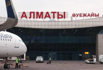 ALMATY, KAZAKHSTAN  OCTOBER 6, 2021: A passenger plane operated by the Air Astana at the Almaty International Airport. Valery Sharifulin/TASS Êàçàõñòàí. Àëìàòû. Ñàìîëåò àâèàêîìïàíèè "Ýéð Àñòàíà" ó çäàíèÿ ìåæäóíàðîäíîãî àýðîïîðòà "Àëìàòû". Âàëåðèé Øàðèôóëèí/ÒÀÑÑ