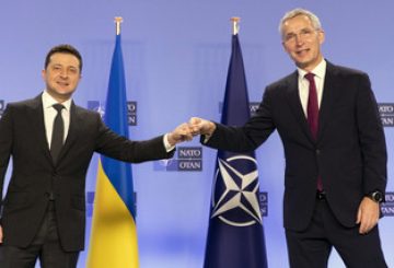 NATO Secretary General Jens Stoltenberg and the President of Ukraine Volodymyr Zelenskyy