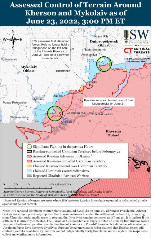 Kherson and Mykolaiv Battle Map Draft June 23,2022