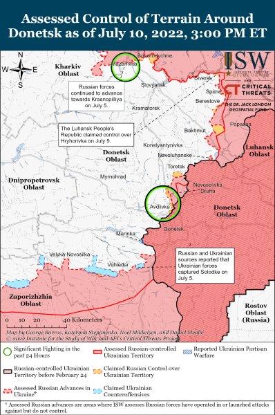 Donetsk Battle Map Draft July 10,2022