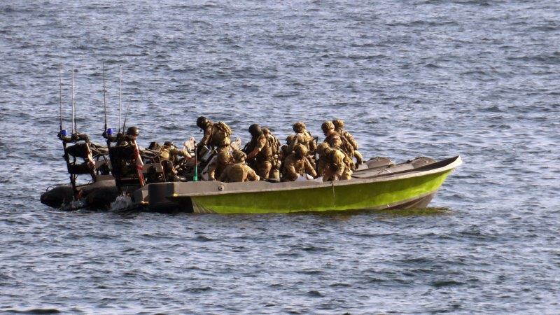 Royal Marine Commandos secure one of the arms hauls