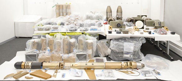 Some of the weaponry and weapons parts seized by HMS Montrose