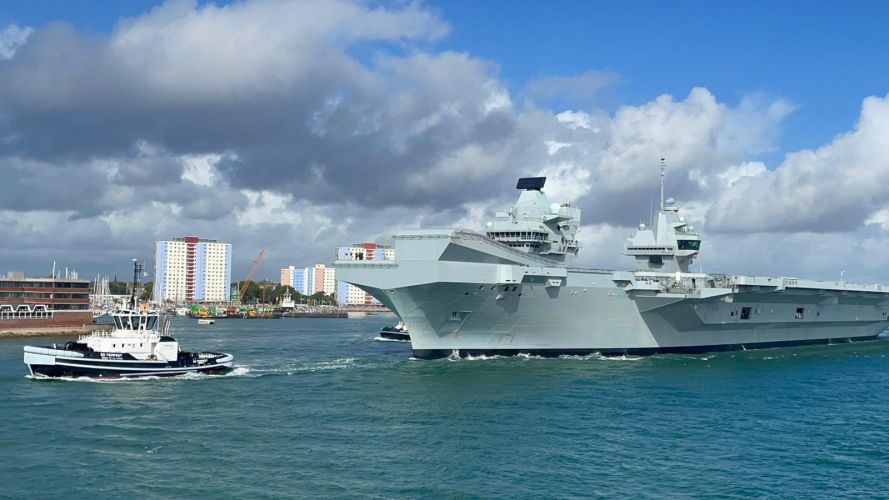 Flagship HMS Queen Elizabeth heads for the USA ahead of autumn on European operations 07092022 CREDIT BFBS