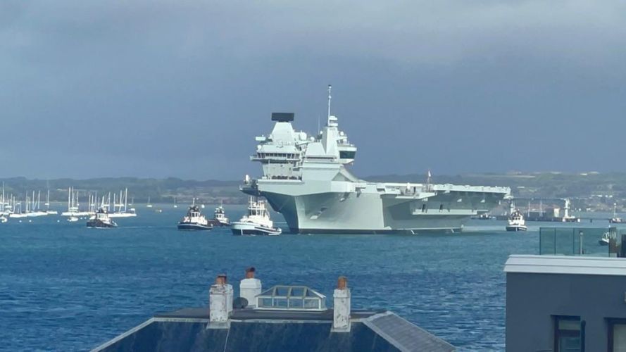 HMS Queen Elizabeth heads for USA ahead of autumn on European operations 07092022 CREDIT BFBS