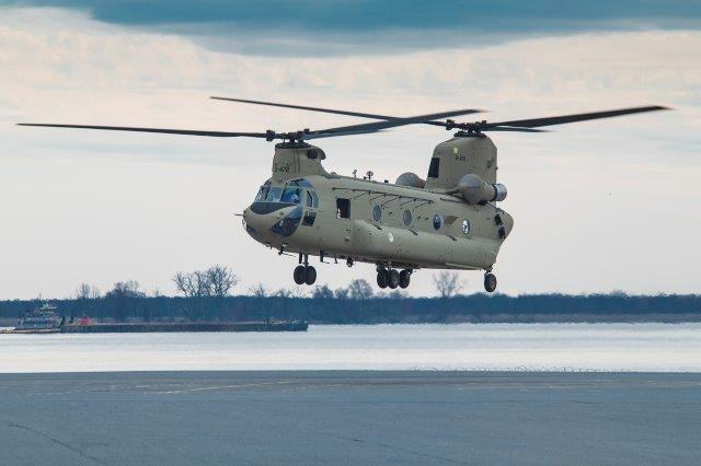 A Royal Netherlands Air Force (RNLAF) CH-47F Chinook takes flight (Photo credit Fred Trolio) (002)