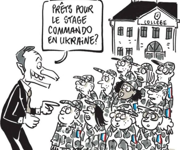 Macron vuole inviare truppe in Ucraina (da Charlie Hebdo)